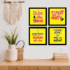 Set of 4 Hindi quotes wall frame