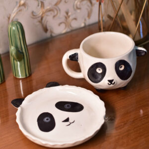 Lazy Panda Cup with Saucer