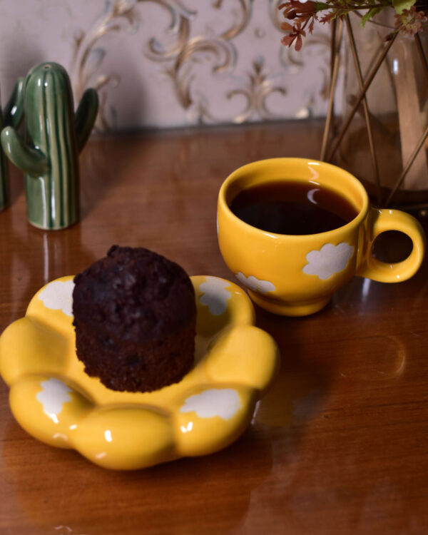 Yellow Sunflower Cup with Saucer