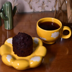 Yellow Sunflower Cup with Saucer