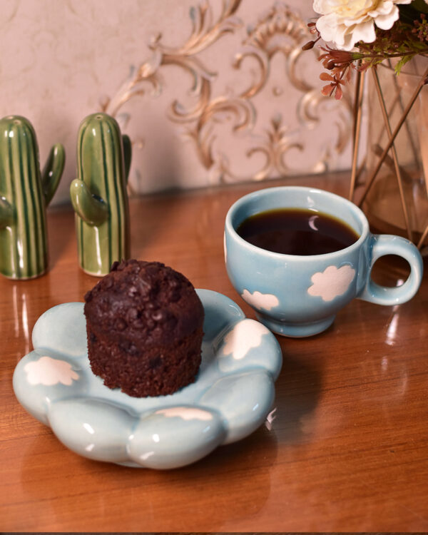 Blue Sunflower Cup with Saucer