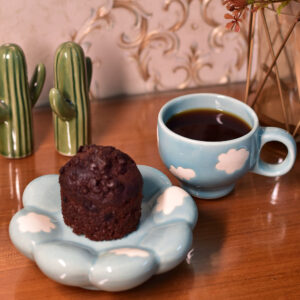 Blue Sunflower Cup with Saucer