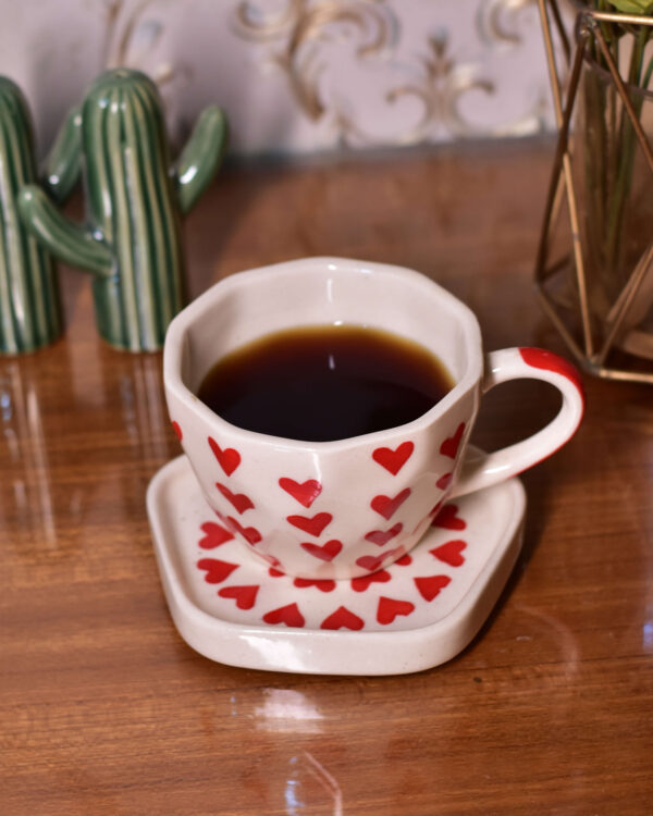 Heart Cup with Saucer