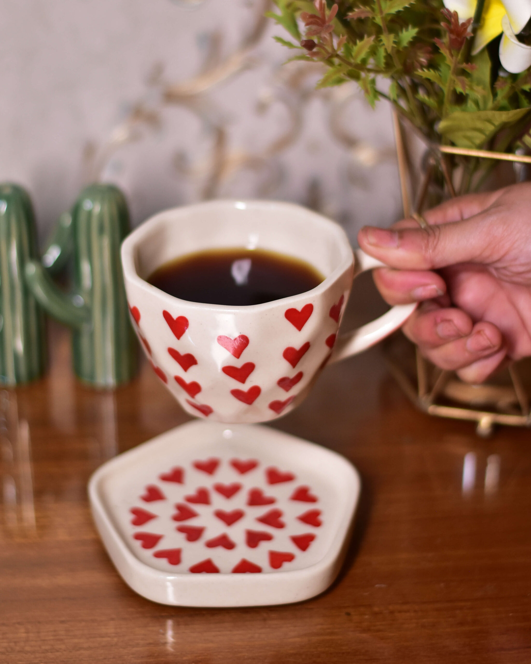 Heart Cup with Saucer - Image 4