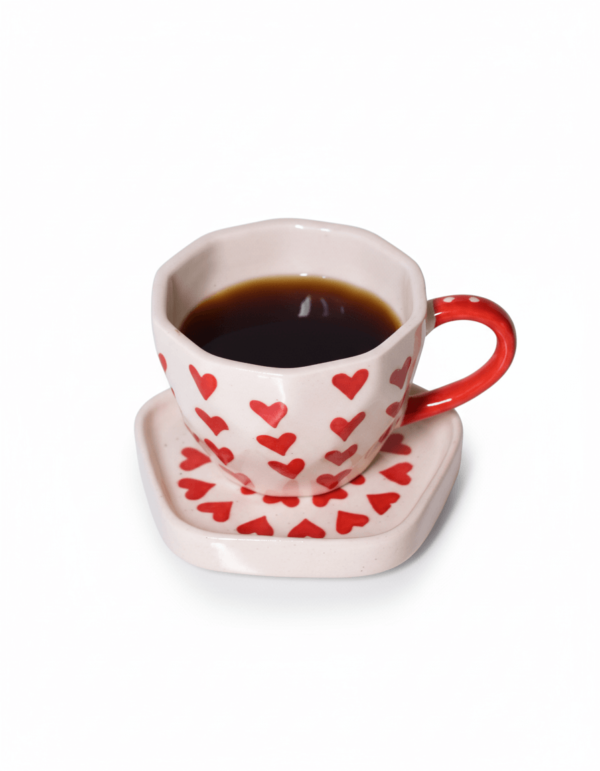 Heart Cup with Saucer