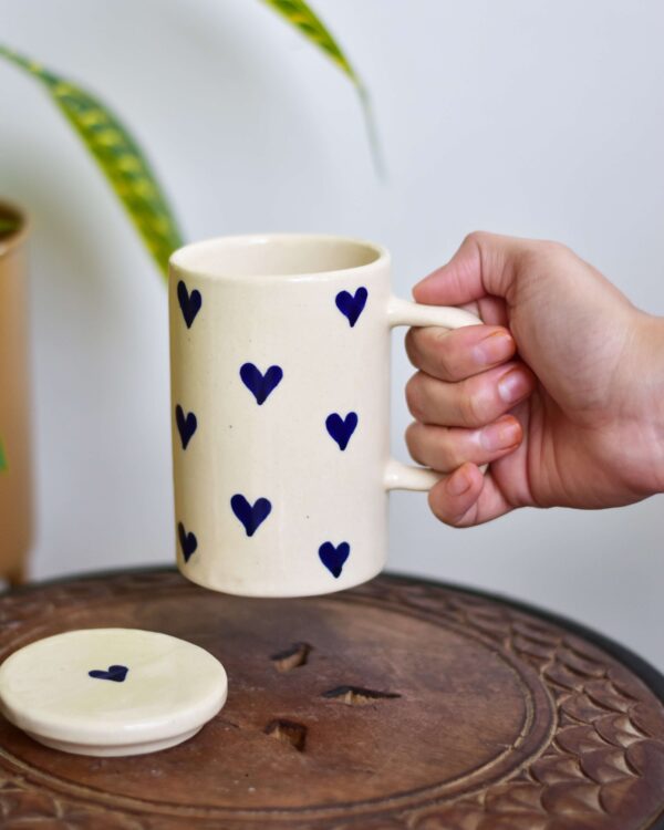Midnight heart Mug with Lid