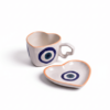 Evil Eye Heart Shape Cup with Saucer