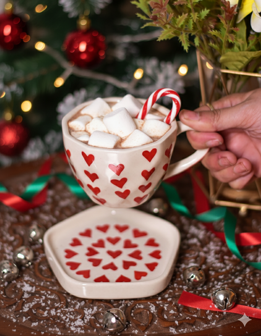 Heart Cup with Saucer