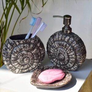 Dark Ocean fossil bathroom set