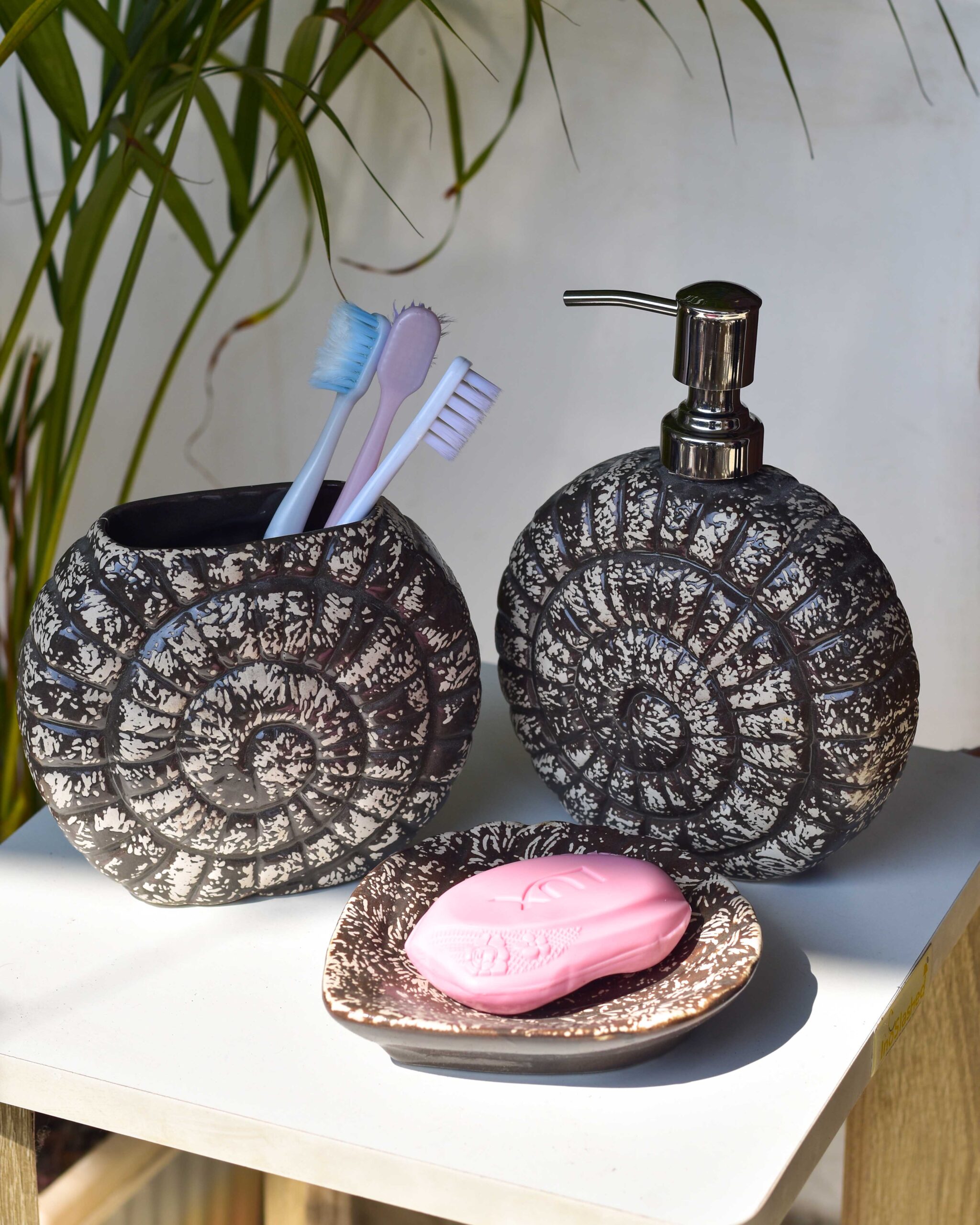 Dark Ocean fossil bathroom set