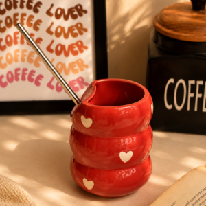 ChatGPT Image Jul 26, 2026, 06_51_42 PM Red Ceramic Tumbler with Straw