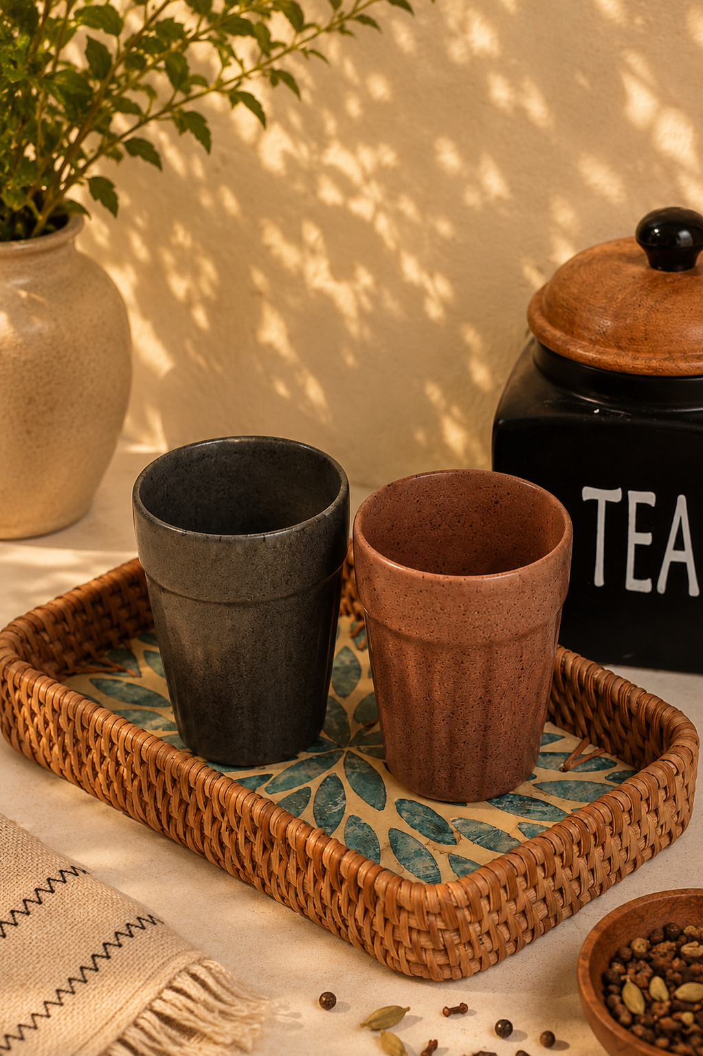 Set of 4 Rustic Kulhad Cups - Image 2