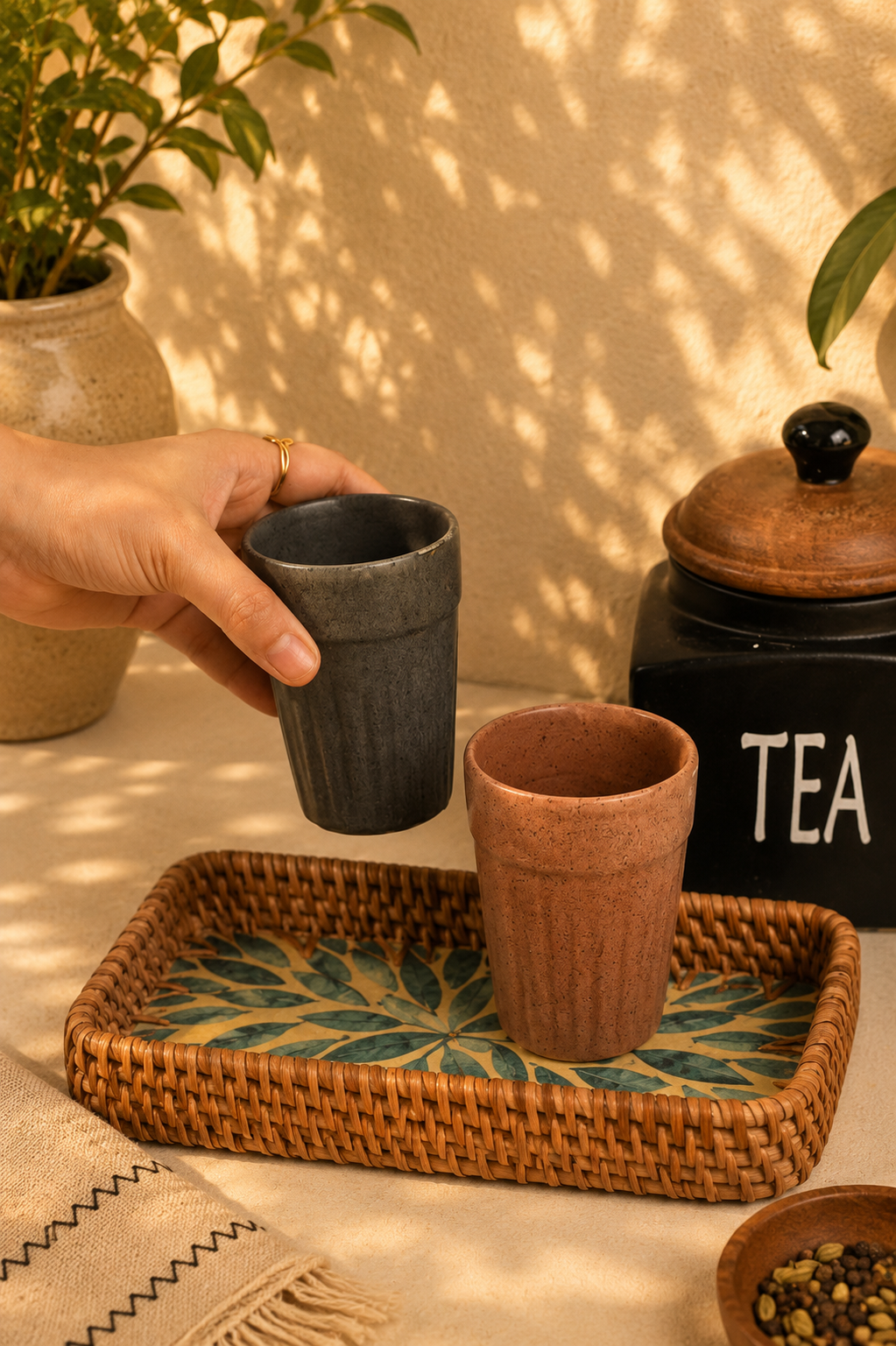Set of 4 Rustic Kulhad Cups - Image 3