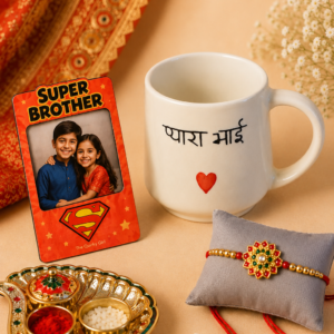 ChatGPT Image Jul 26, 2026, 11_46_03 AM Pyara Bhai Mug with Rakhi and Fridge Magnet