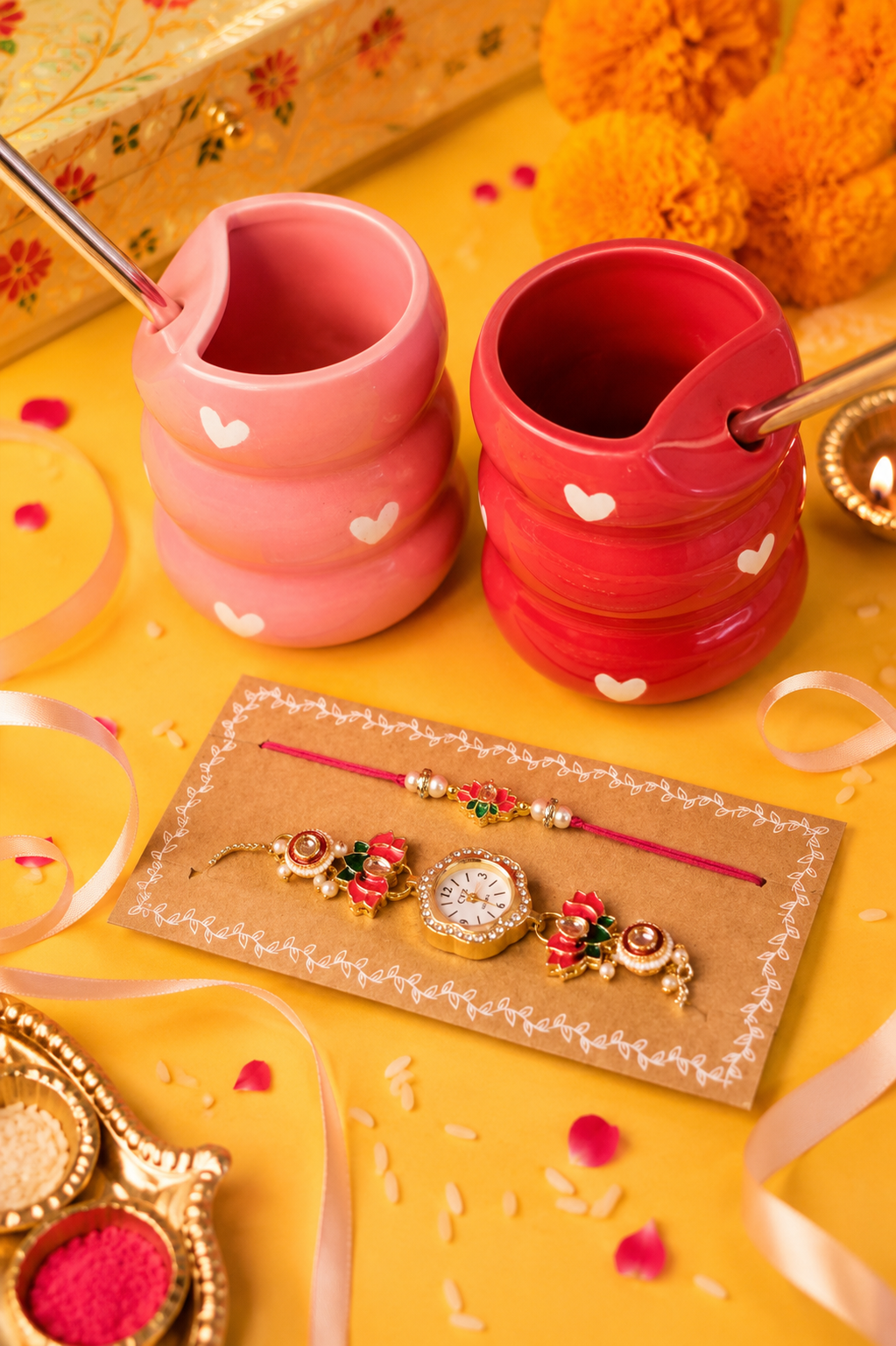 Bhai & Bhabhi Rakhi set with Sipper - Image 7