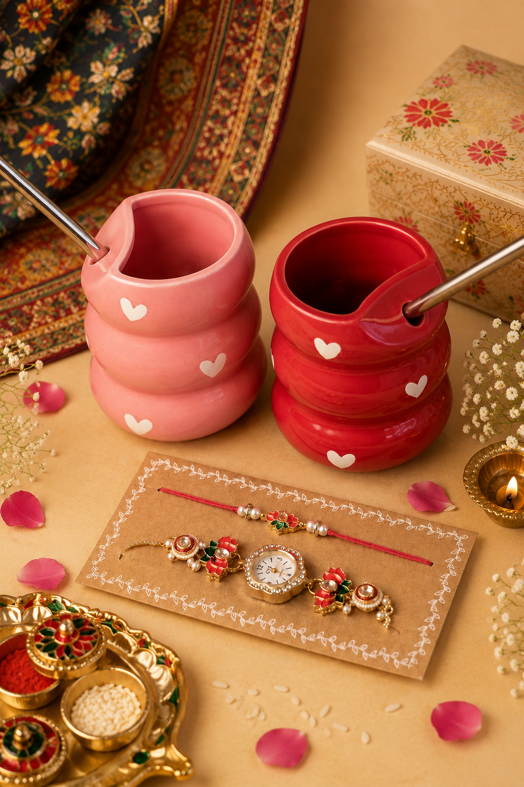 Bhai & Bhabhi Rakhi set with Sipper
