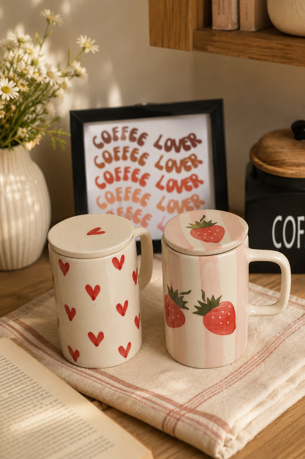Heart and Strawberry Mug Combo