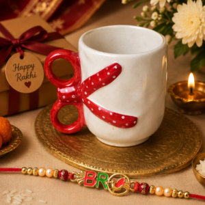 Bow Ceramic Mug with Rakhi (Copy)
