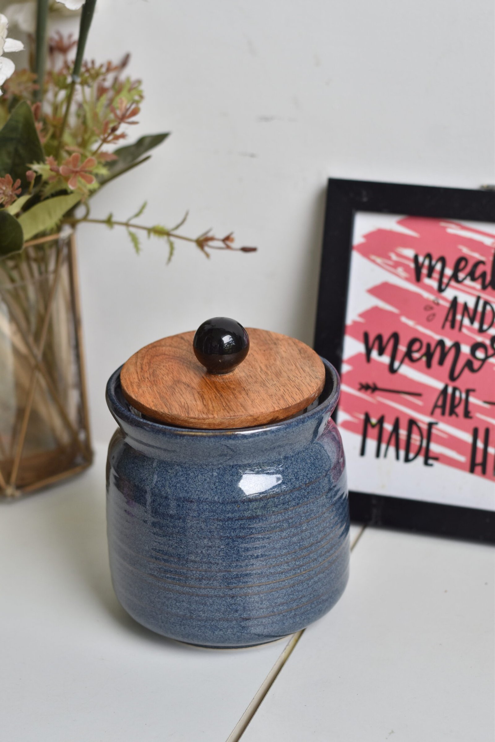 Navy Ceramic Jar - Image 2