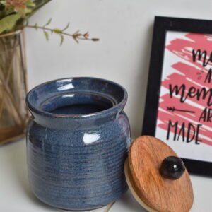 Navy Ceramic Jar