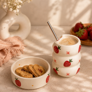 Strawberry combo Strawberry tumbler with bowl set