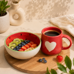 Heart mate combo Watermelon bowl with Heart mug