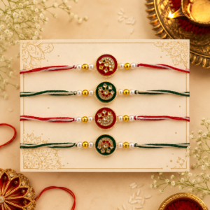 Set of 4 Premium Handmade Rakhi