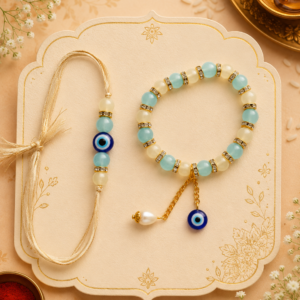 Evil-eye Rakhi set for Bhai and Bhabhi
