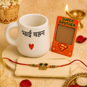 Bhai behen Mug with Rakhi and Fridge Magnet